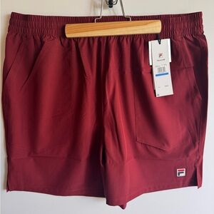 Men’s Fila Tennis/Pickleball shorts. Burgundy. XL